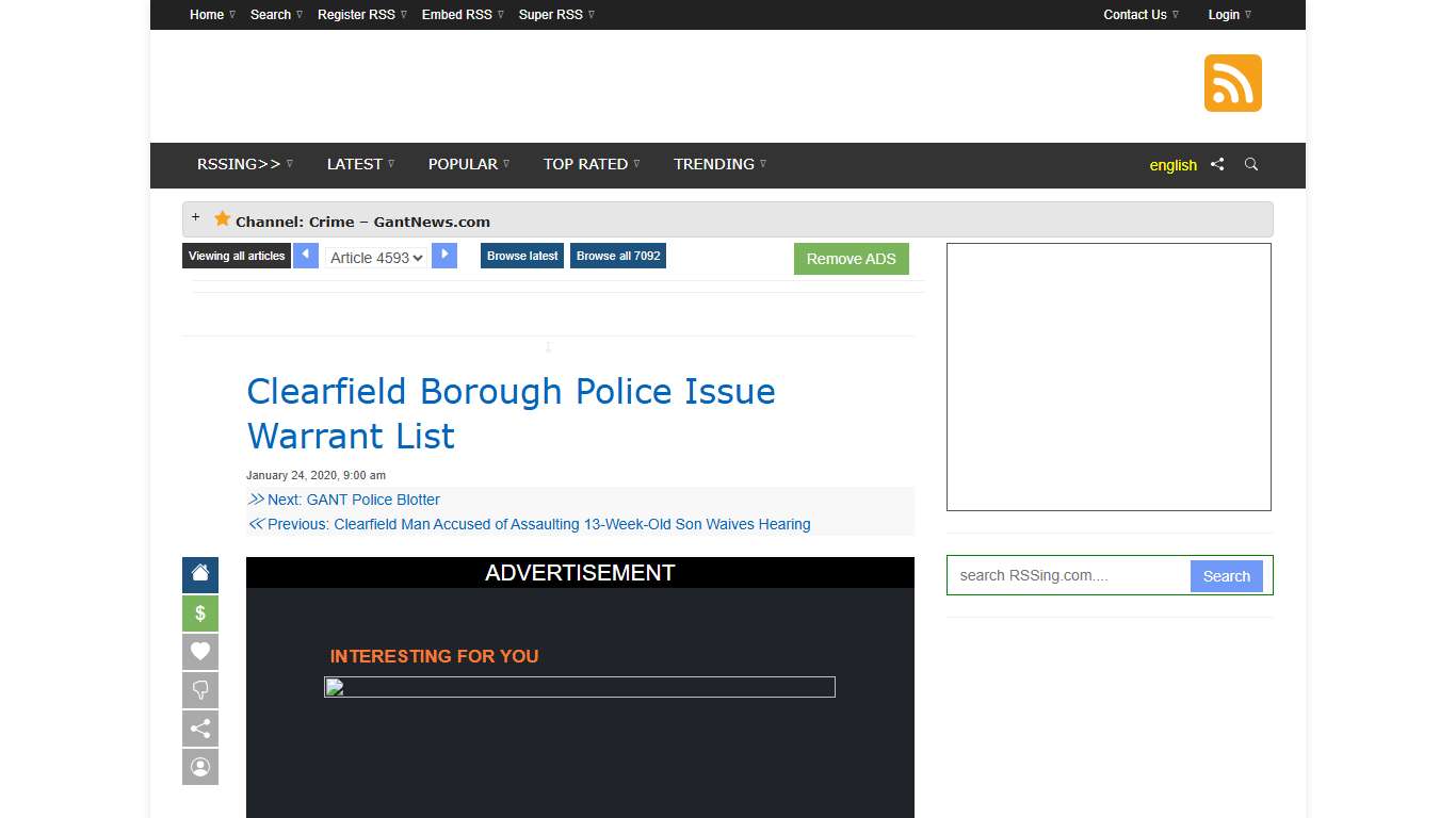 Clearfield Borough Police Issue Warrant List